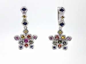 Auskarai Nr.112 ( su spalvotais safyrais, is aukso )