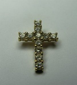 Pakabukas Nr.11 (kryzelis is aukso, inkrustuotas deimantais arba cirkonais)