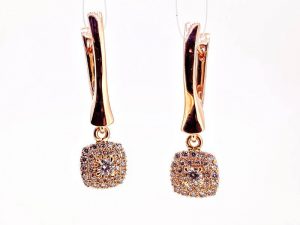 Auskarai Nr.127 (is aukso, puosti briliantais)