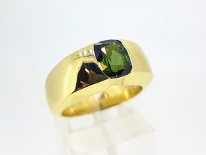 Ziedas Nr.167 (su turmalinu, is geltono arba kitos spalvos aukso)