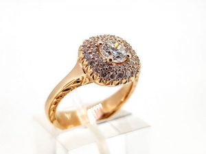 Ziedas Nr.196 (su briliantais, is raudono arba kitos spalvos aukso)