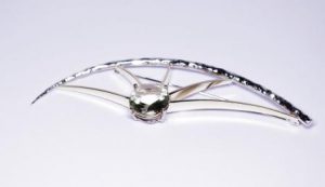 Sege Nr.3 (is platinos arba balto aukso, su akvamarinu)