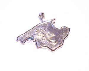 Pakabukas Nr.35 (is platinos, puostas driezu is balto aukso ir akvamarinu)