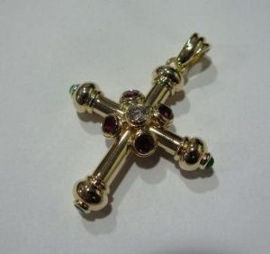 Pakabukas Nr.4 (kryzelis,is geltono, raudono arba balto aukso, su briliantu)