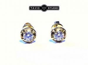 Auskarai Nr.59 (su briliantais arba kt.akmenimis, is aukso)
