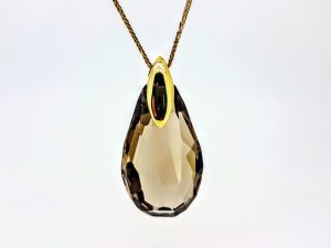 Pakabukas Nr.76 ( su duminiu kvarcu, is aukso )