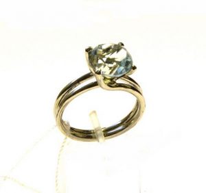 Ziedas Nr.79 (is balto, geltono arba raudono aukso, su akvamarinu)