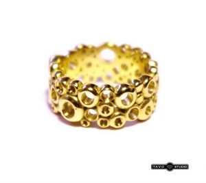 Ziedas Nr.87 (geltono aukso, sujungtas is rutuliuku)