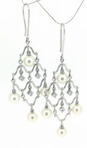 Auskarai Nr.88 (su perlais ir briliantais, is aukso)