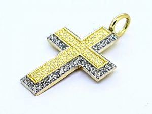 Pakabukas Nr.97 (kryzelis, is aukso, su briliantais)