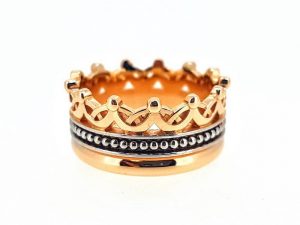 Suzadetuviu ziedas Nr.148 (,,Karuna'' is dvieju spalvu aukso)