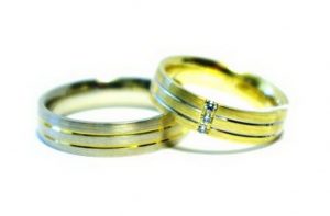 Vestuviniai ziedai Nr.157 (pora- is skirtingu spalvu aukso)