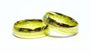 Vestuviniai ziedai Nr.161 (is geltono, balto arba raudono aukso, dekoruotu centru)