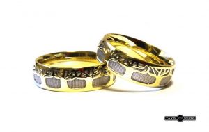 Vestuviniai ziedai Nr.172 (is geltono arba raudono aukso, su medziu motyvais)