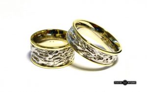 Vestuviniai ziedai Nr.176 (is platinos ir geltono aukso)