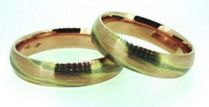 Vestuviniai ziedai Nr.187 (is triju spalvu aukso, "makume gane" technika)