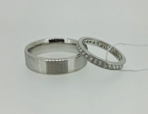 Vestuviniai ziedai Nr.194 (is platinos arba balto aukso, su briliantais)