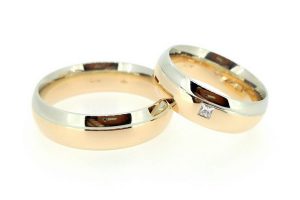 Vestuviniai ziedai Nr.208 (klasikines formos, is dvieju spalvu aukso)