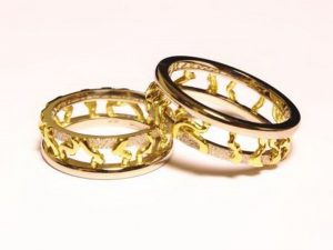 Vestuviniai ziedai Nr.215 (is dvieju spalvu aukso)
