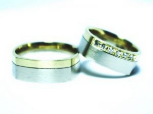 Vestuviniai ziedai Nr.223 (is paladzio ir geltono aukso)