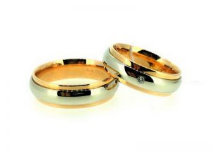 Vestuviniai ziedai Nr.262 (is raudono ir balto aukso)