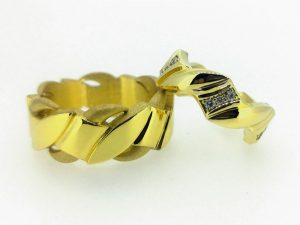 Vestuviniai ziedai Nr.266 ( is geltono, raudono arba balto aukso, mot.-su briliantais)