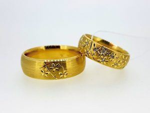 Vestuviniai ziedai Nr.281 (is geltono, raudono arba balto aukso, mot.- su briliantais)