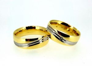 Vestuviniai ziedai Nr.286 ( platus, is dvieju spalvu aukso)