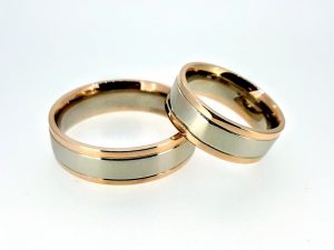 Vestuviniai ziedai Nr.294 ( platus, is dvieju spalvu aukso )