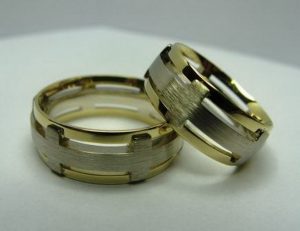 Vestuviniai ziedai Nr.3 ( is balto ir geltono aukso)