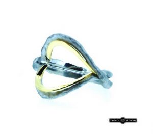 Suzadetuviu ziedas Nr.88 (modernus, is balto ir geltono aukso)